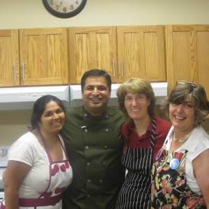 Suvir with the kitchen crew.